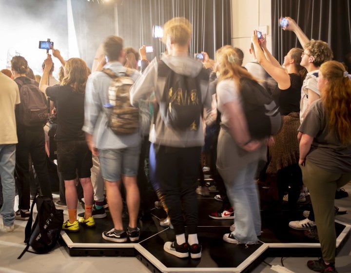 Deaf Rave students on Beat Blocks floor