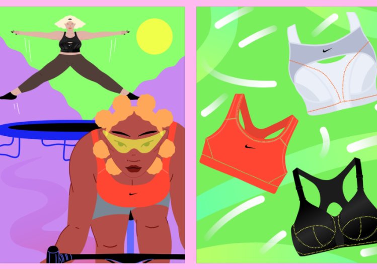 Illustration of women doing sports in Nike clothing, by Ana Jaks for Nike's NAQs series