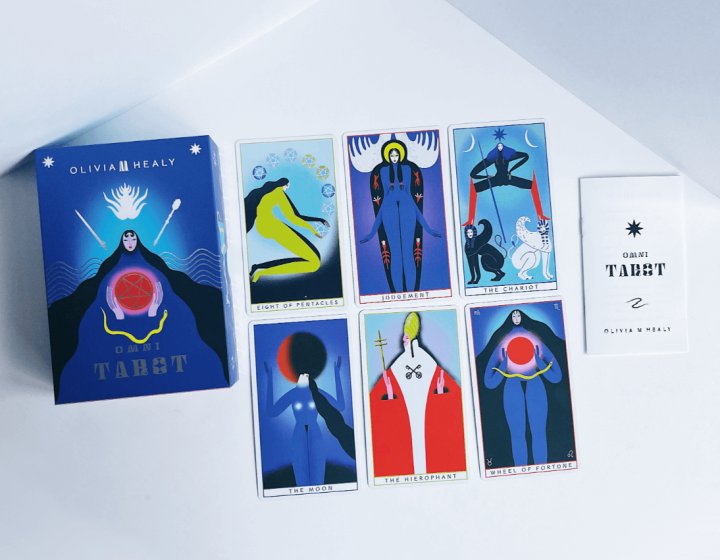 Illustrated tarot cards with women in different poses