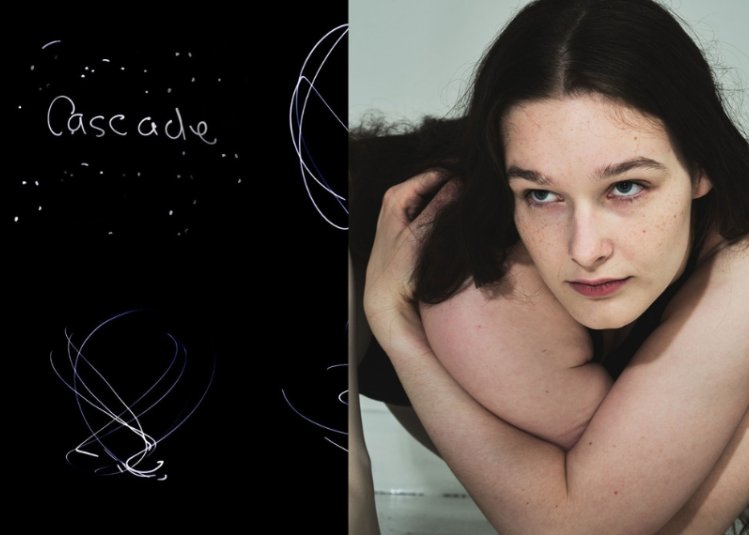 2 different images of the double bill dance performance of Company Cascade and Company Unmasked