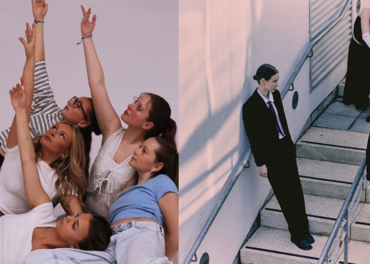 2 different images of the double bill dancer performance of Company Fides and Company Itch. Both show dancers performing