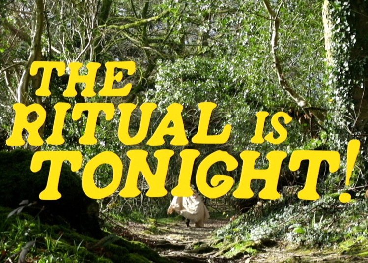 An image of a forest with the text 'The Ritual is Tonight!' in yellow text in the centre