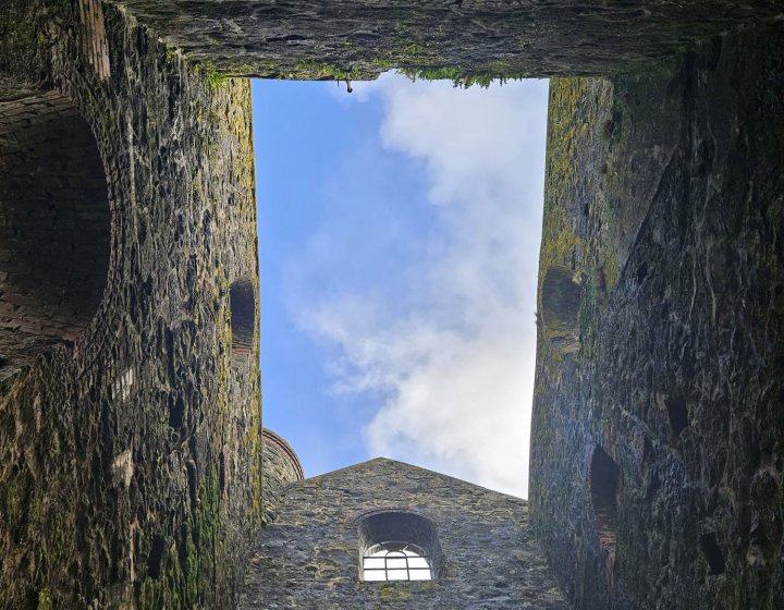 The inside of an old tin mine in Cornwall