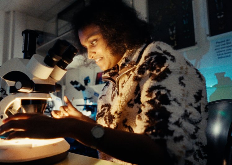 A student in the lab