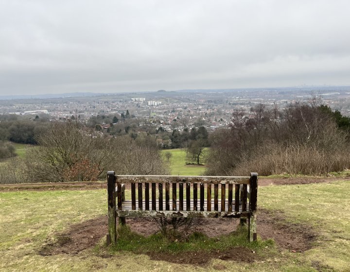 A bench in a park in Birmingham