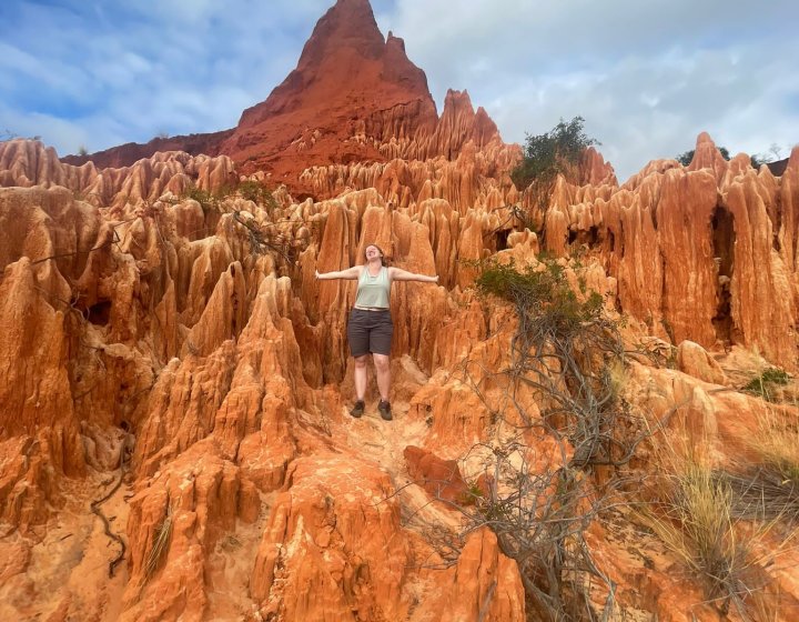 Student hiking in Madagascar