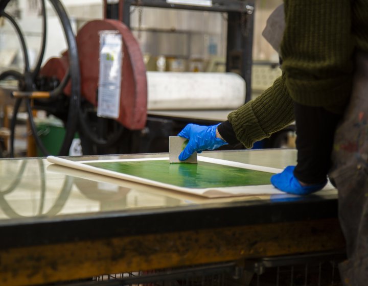 Colour Intaglio in progress in our Printmaking studio