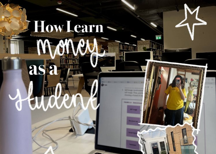 photo montage with the text 'How I earn money as a student'