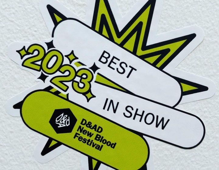 Best in Show sticker at D&AD 2023