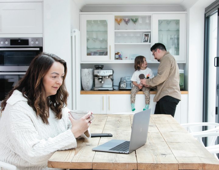 Education MA student working at home