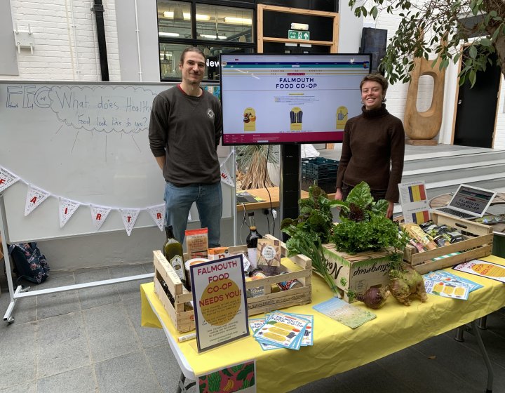 Stall at Falmouth University's Fairtrade Fortnight event