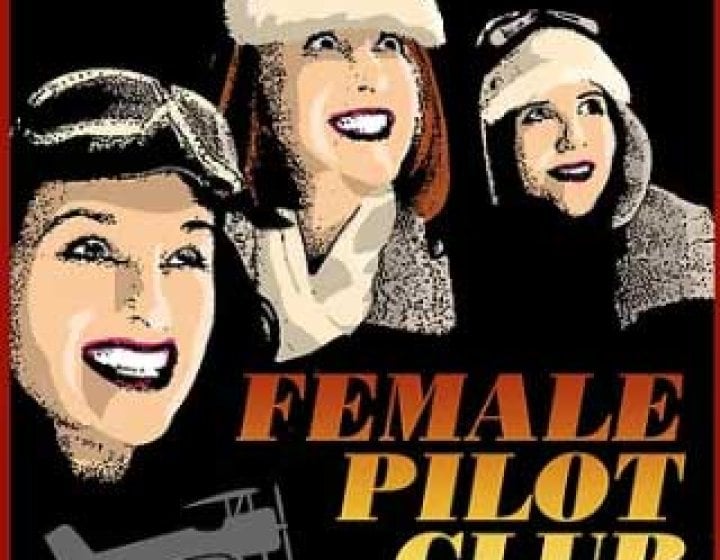 An illustration of three women with the text 'Female Pilot Club' underneath