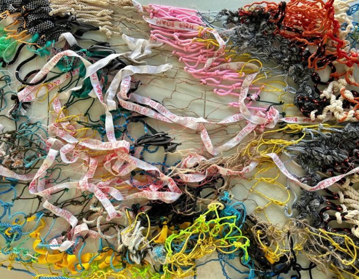 An installation of ropes by Esther Johnson