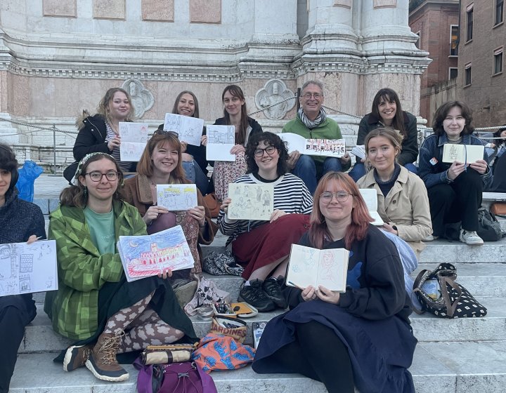 A group of people at an Illustration festival
