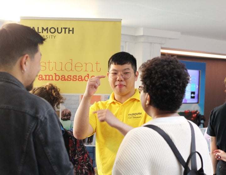 International students chatting in a group