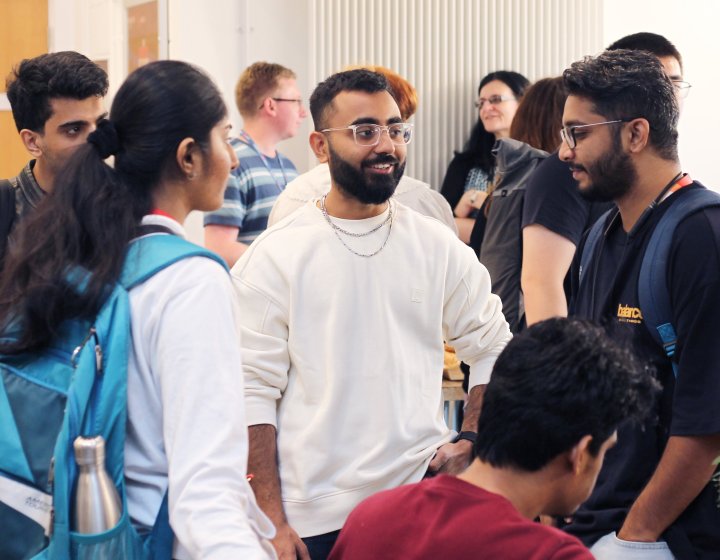 International students chatting in a group