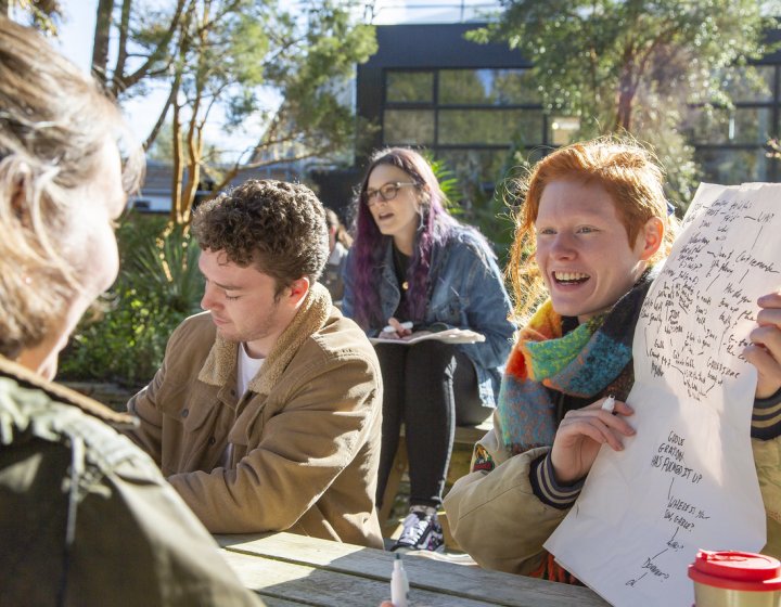 Creative Writing MA students working outside