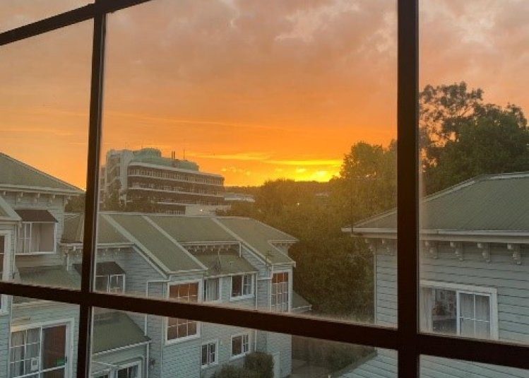 Sunset view from my flat in Dunedin