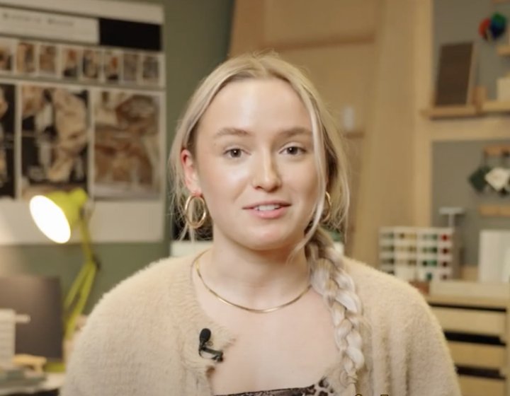 Student speaking to camera