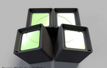 Four sensory blocks in a black frame