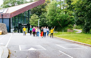 Group of people on Falmouth University Campus