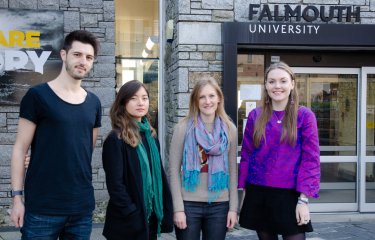 Animation graduates, outside School of Film & Television