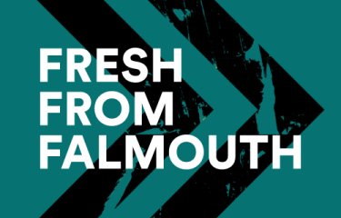 The words 'Fresh from Falmouth' overlay a green background