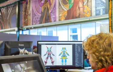 Student at work in the Games Academy