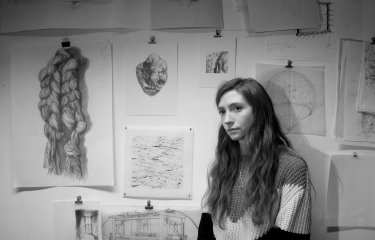 Aimee Labourne working in her studio