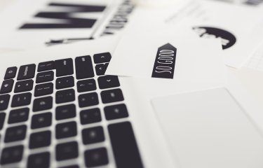 Close up of a laptop keyboard.