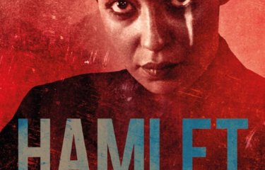 Hamlet poster image with person on a red background