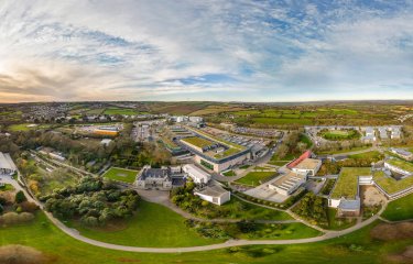 A view of Penryn Campus from the air