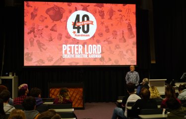 Peter Lord giving a lecture
