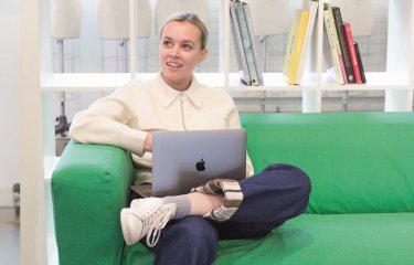 Fashion Marketing student Phoebe Jones in the studio
