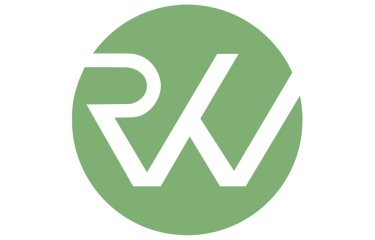 R W on green background circle