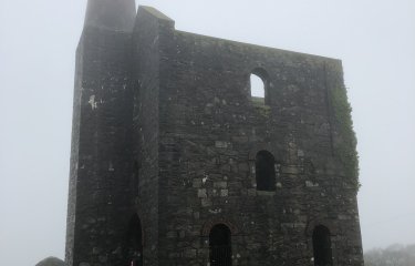 Outside the Bodmin Engine House with students