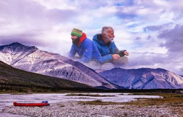Chris and Niall Lucas overlayed on mountains 