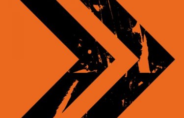 Fresh from Falmouth logo - orange background with black chevrons overlaid
