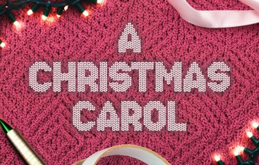 An illustrative image in the style of a Christmas jumper with the text A Christmas Carol in the centre