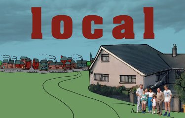 An illustrative image of a house next to a green field with the text 'Local' above the house
