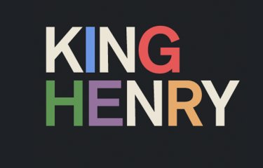 Letters spelling 'King Henry' with some of them different colours