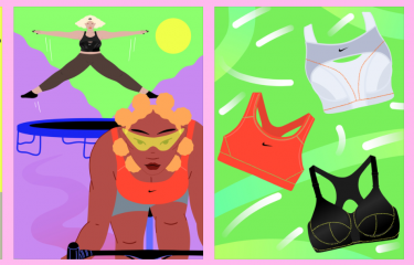Illustration of women doing sports in Nike clothing, by Ana Jaks for Nike's NAQs series