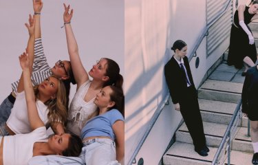 2 different images of the double bill dancer performance of Company Fides and Company Itch. Both show dancers performing
