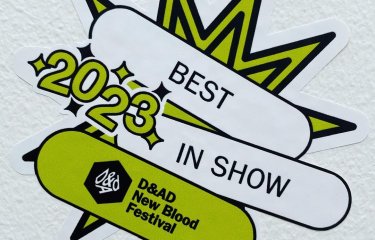Best in Show sticker at D&AD 2023