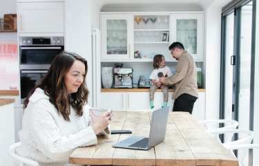 Education MA student working at home