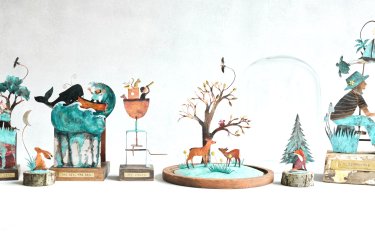 A group photo of copper automata made by Esther Smith