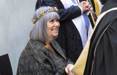 Dawn French Chancellor shaking hands