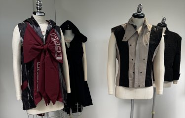 Four jackets on mannequins