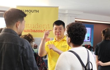International students chatting in a group