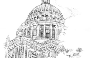 Pencil sketch of St Paul's Cathedral